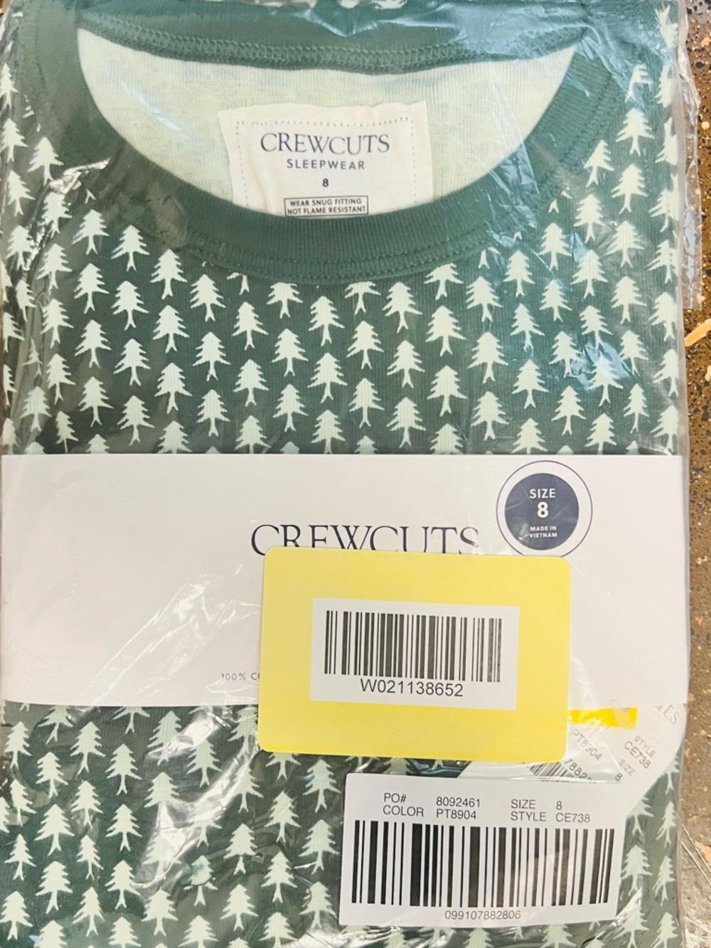 Crewcuts Green Tree-Pattern Pajama Set - Picture 4 of 4